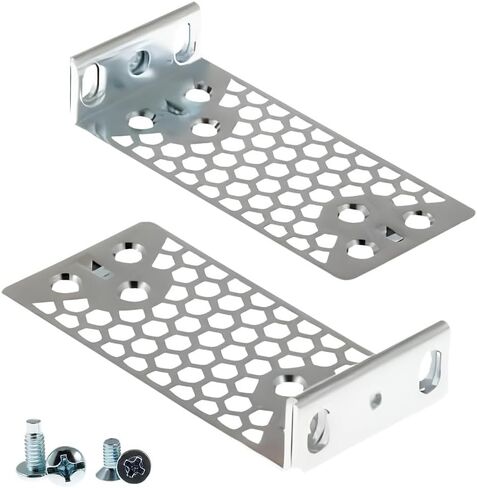 CablesAndKits Universal 19" Rack Mount Kit Compatible with Cisco 2960-X | 1U Metal Rack Ears Compatible with Cisco 2960-XR, 3650/3850, 3750, 9200 and 9300 Series for Servers and Network Equipment in Kuwait