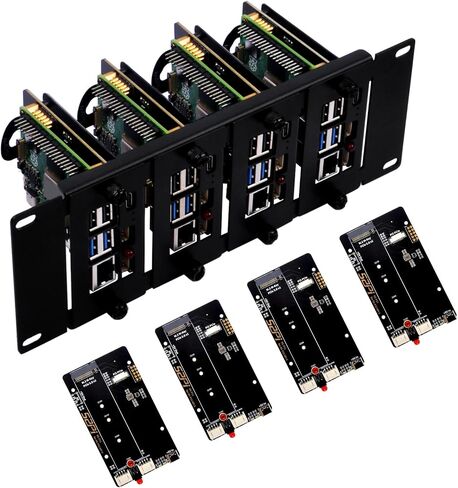 GeeekPi 10 inch 2U Rack Mount for Raspberry Pi 5/4B/3B+/3B, with Removable Front Brackets, Compatible with DeskPi RackMate T0/T1/T2/T0 Plus/T1 Plus/TL1 Server Cabinet in Kuwait