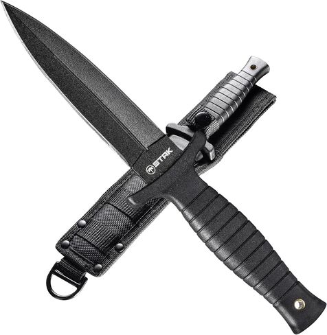 Sheffield STAK 11802 Double Edge Blade Fixed Blade Knife with Sheath | EDC 4.75" Fixed Blade Knife, 9" Trail Knife, Gifts for Men, TPR Handle, Use for Hunting, Camping, and Bushcraft in Kuwait