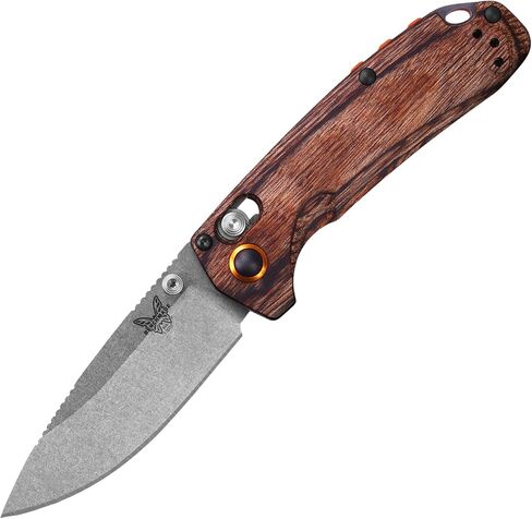 Benchmade North Fork Hunting Knife, S30V Steel Blade (15032) | Dark Brown Wood handle, Drop-Point blade in Kuwait
