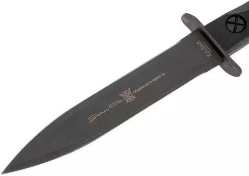 KA-BAR John Ek Commando Knife Co. - EK44 a 6.625 inch 1095 Cro-Van Steel Blade sets in a Glass Filled Nylon Handle 12.625 inch Overall. 56-58 HRC Made in USA in Kuwait