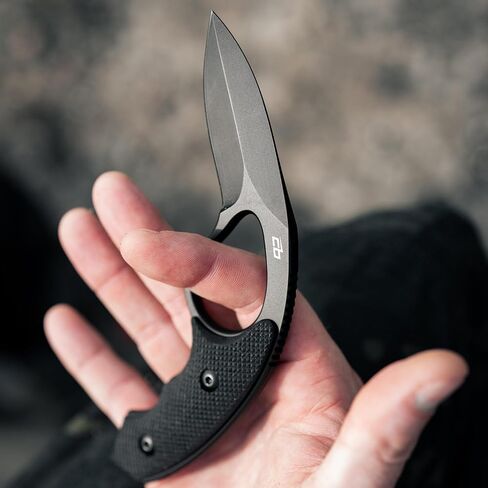 NCO LowVz - Fixed Blade Knife - Full-tang AUS-8 stainless steel - includes injection molded trainer, Appendix Carry Clip and Injection Molded sheath | Compact fixed blade knife with AUS-8 steel, TiN coating, G10 handle, concealment sheath & trainer for ev in Kuwait