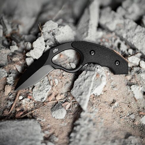 NCO LowVz - Fixed Blade Knife - Full-tang AUS-8 stainless steel - includes injection molded trainer, Appendix Carry Clip and Injection Molded sheath | Compact fixed blade knife with AUS-8 steel, TiN coating, G10 handle, concealment sheath & trainer for ev in Kuwait