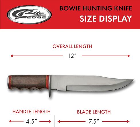 SZCO Full Tang Hunting Knife 12 Inch - Pocket Knifes with Stainless Steel Blade, Wood Handle & Leather Sheath - Camping Knife for Hiking, Camping & Outdoor - Skinning knife for Men in Kuwait