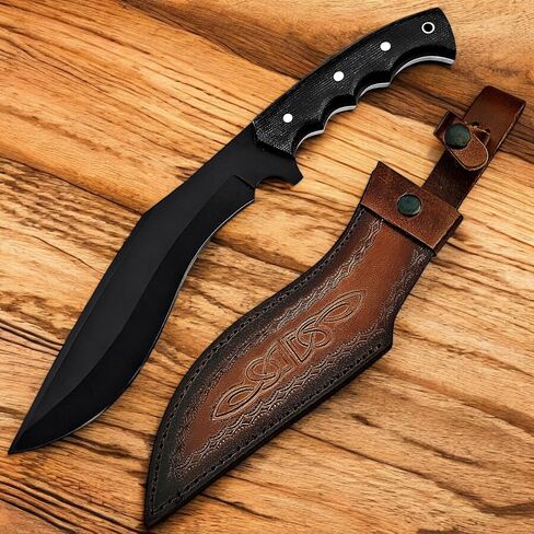 Poshland RG-156 Handmade Damascus Steel 15.00 Inches Kukri Knife - Perfect Grip in Kuwait