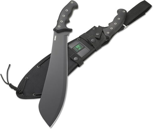 CRKT Halfachance Fixed Blade Parang Machete: 18 Inch Black Powder Coated Carbon Steel Parang Style Blade with Nylon Sheath for Survival, Hunting & Camping K920KKP in Kuwait