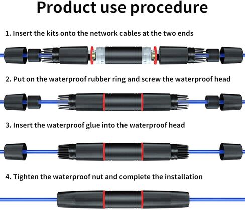 IP67 Waterproof RJ45 Coupler, Shielded Rainproof Ethernet Coupler for CAT6/CAT5E/CAT5 Ethernet Cable, Pack of 5 in Kuwait