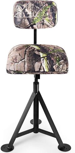 LDAILY Moccha 360 Swivel Hunting Chair, Camo Blind Chair with Detachable Backrest, Padded Seat, Height Adjustable Hunter Fishing Camping Stool in Saudi Arabia