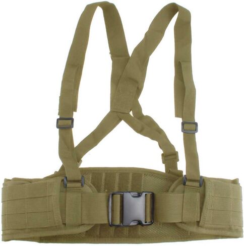 FAMI Tactical Battle Combat Airsoft Padded Equipment Molle Waist Belt with Adjustable Suspenders Free Straps in Saudi Arabia