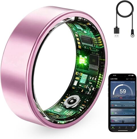 Smart Ring for Women & Men, Fitness Tracker Ring with Heart Rate Monitor, HRV, Sleep Tracking, No Subscription Fee, 10ATM Waterproof Activity Ring for Android & iPhone (Lavender Pink, 9) in Saudi Arabia