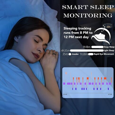 Smart Health Ring Fitness Tracker for Men Women, Sleep, Stress & Activity Monitoring, IP68 Waterproof, Long Lasting Battery, No Subscription Fees, Pale Gold 10# in Saudi Arabia