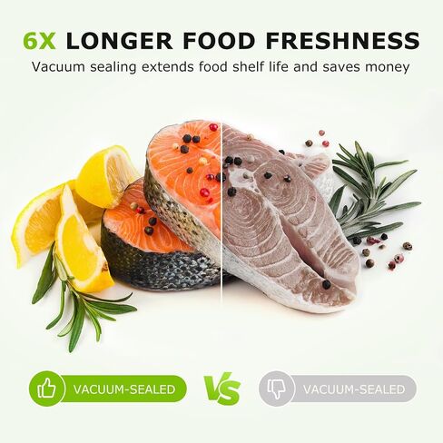 Bonsenkitchen Vacuum Sealer Machine,1 Roll&5 Pre-Cut Bags,Multiple Modes | Food Sealer Vacuum Sealer with Cutter&Bag Storage,External Air Suction Hose,Widen Sealing Strip,Starter Kit for Food Storage in Saudi Arabia