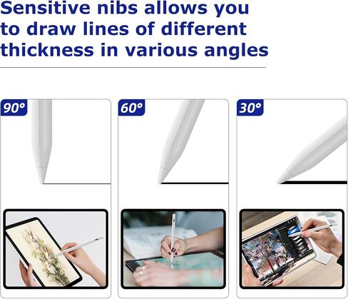 Stylus Pen for Android Tablets Phones Stylus Pencil for Samsung iPhone, Active Universal Pens fors iOS/Android Most Tablets, High Precision Digital Pen fors Touch Screen Writing White in Saudi Arabia