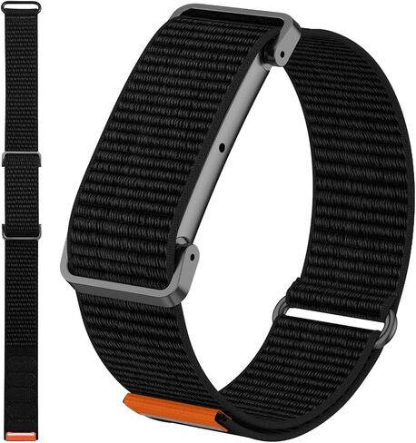 Nylon Sport Band Compatible with Google Fitbit Air, Adjustable Hook-and-Loop Replacement Strap with Metal Frame Case, Soft Breathable Woven Wristband for Men and Women in Saudi Arabia