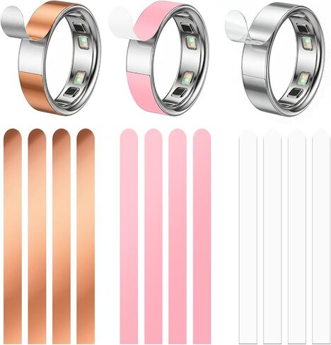 12 Pack Skin Cover for Oura Ring 5, Ultra-Thin Stylish Decal Protector Skin Accessories Anti-Scratch Protective Stickers for Oura Ring Gen 5 (Clear + Silver + Gold, Size 6/7/8/9) in Saudi Arabia
