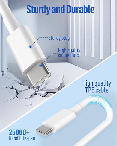 XIAWAO Car Carplay Cable, USB to USB C Cable (2Pack, 3ft) | For iPhone 17/16/15 Series, iPad Pro/Air/mini, Car Charger Cord in Saudi Arabia