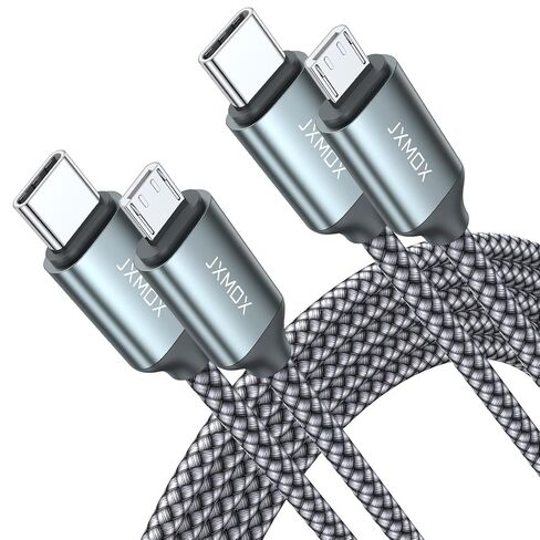 JXMOX USB C to Micro USB Cable, (3.3ft 2-Pack) Type C to Micro USB Charger Cord, Support Charge & Sync Compatible with Kindle/PS4/Xbox One/Android Phone and Samsung S7 S6 S5 and Micro USB Devices in Saudi Arabia