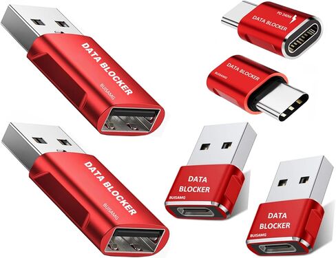 مانع البيانات، مانع بيانات USB C للحماية من مقبس العصير، 6 قطع | مانع بيانات USB لهاتف iphone17 وأي شحن للهاتف المحمول USB C، رفض القرصنة in Saudi Arabia