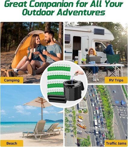 40 Portable Toilet Bags with 40 Poo Gel Set | 12 Gallon Camping Toilet Bag with Eco Super Absorbent Power,Emergency Poo Gel Bags for Camping, Hiking, RV Trips, Car Travel in Kuwait