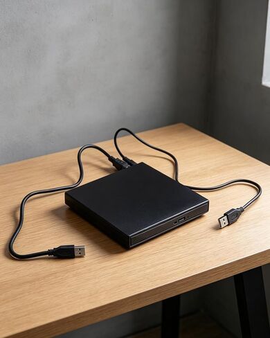 External USB CD DVD Drive, Portable Slim Optical Drive Combo, Plug and Play USB 2.0 CD Burner External Disc Drive for PC Laptop in Kuwait