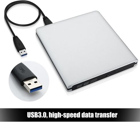 Ultra Slim External USB 3.0 CD/DVD-RW Writer Burner Player for MacBook Pro Air iMac or Other PC/Laptop in Kuwait