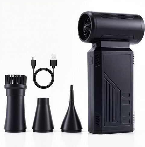 Compressed Air Duster, 130,000 RPM Electric Air Duster Cordless | 4-Speed Rechargeable Blower; for Computer, Keyboard, Car, Home and Cleaning in Kuwait