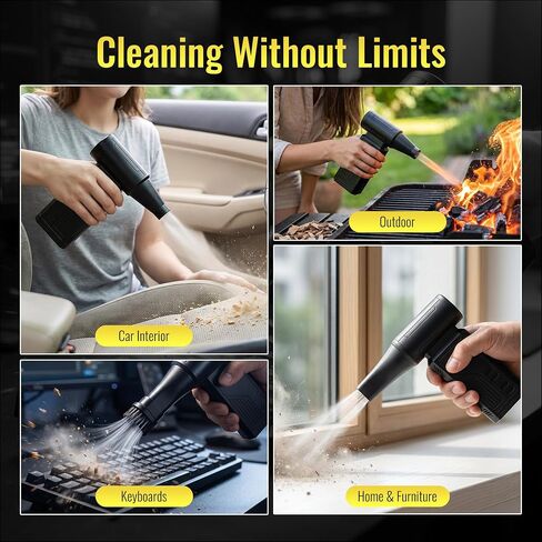 Compressed Air Duster, 130,000 RPM Electric Air Duster Cordless | 4-Speed Rechargeable Blower; for Computer, Keyboard, Car, Home and Cleaning in Kuwait