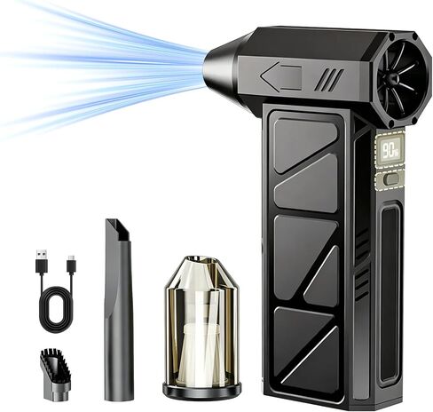 Compressed Air Duster -Turbo Fan,130000RPM Cordless Electric Air Blower | 4-speed adjustable rechargeable Air Duster for PC, Keyboards, Cars,Jet Dry Handheld Blower for Office and Home Cleaning in Kuwait