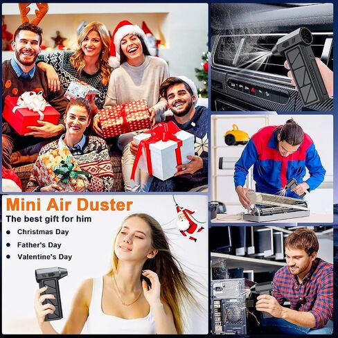 Compressed Air Duster -Turbo Fan,130000RPM Cordless Electric Air Blower | 4-speed adjustable rechargeable Air Duster for PC, Keyboards, Cars,Jet Dry Handheld Blower for Office and Home Cleaning in Kuwait