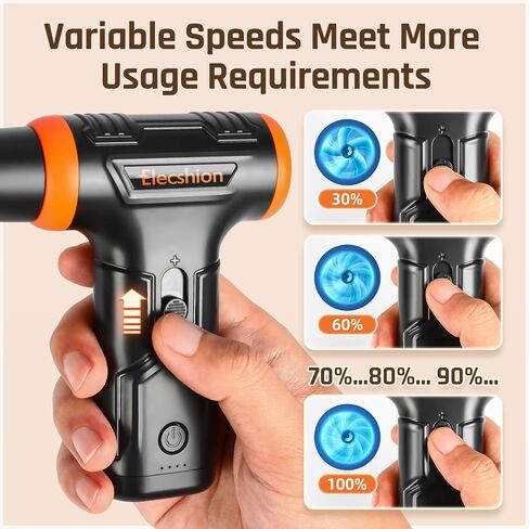 Compressed Air Duster - Electric Air Duster, 50 mph 110000RPM Super Power | Cordless Canned Air Dust Blower for PC/Computer/Blaster/Keyboard/Home, Mini/Variable Speed/Quick Dusting in Kuwait