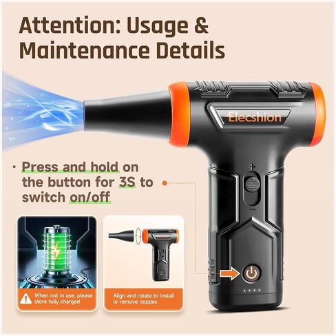 Compressed Air Duster - Electric Air Duster, 50 mph 110000RPM Super Power | Cordless Canned Air Dust Blower for PC/Computer/Blaster/Keyboard/Home, Mini/Variable Speed/Quick Dusting in Kuwait