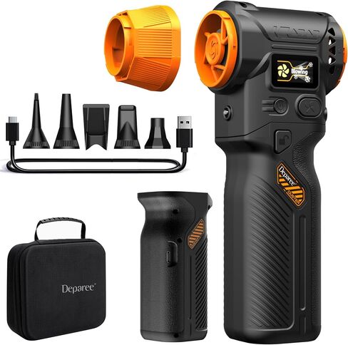 J40 Next-Gen Smart Air Blower, Compressed Air Duster, 2 Swappable Batteries, Hurricane-Level Airflow, Variable-Speed Control, Smart Display, Car Detailing, Garage, Home Cleaning, Outdoor Use - Black in Kuwait