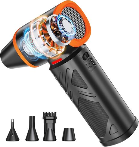 Compressed Air Duster, 360000RPM Electric Air Duster with 10000mAh Battery | 350g/72m/s Maximum wind speed Adjustable Rechargeable , Replace Compressed Air Can for PC, Keyboard, Home, Outdoors in Kuwait
