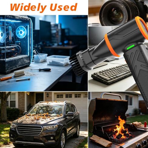 Compressed Air Duster, 360000RPM Electric Air Duster with 10000mAh Battery | 350g/72m/s Maximum wind speed Adjustable Rechargeable , Replace Compressed Air Can for PC, Keyboard, Home, Outdoors in Kuwait