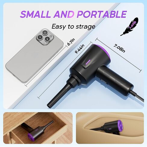 Electric Air Duster - Air Blower - Multi-Use Compressed Air Duster for Keyboard- Computer and PC - 5.74 oz Powerful Motor in Kuwait