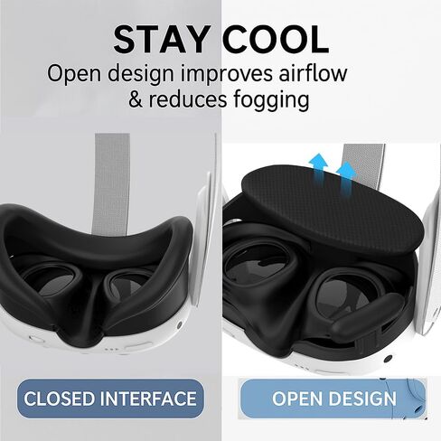 Upgraded Cooling Facial Interface Pad for Oculus Meta Quest 3 (NOT for Meta Quest 3S), Wide Field of View, Breathable and Sweat-Proof, Includes 2 Replacement Ice Silk & Cooling Gel Face Cushions in Saudi Arabia