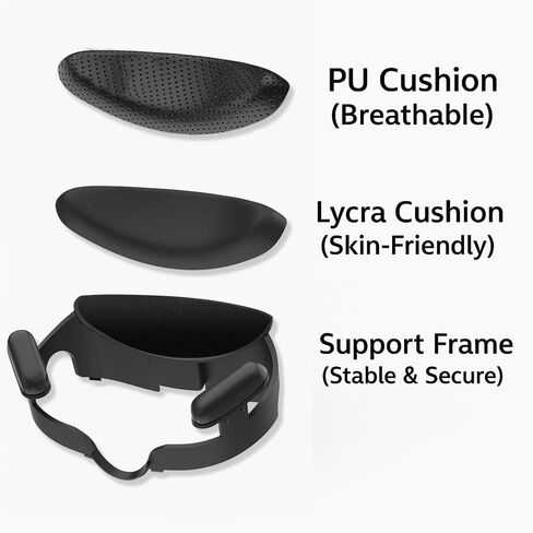 Upgraded Cooling Facial Interface Pad for Oculus Meta Quest 3 (NOT for Meta Quest 3S), Wide Field of View, Breathable and Sweat-Proof, Includes 2 Replacement Ice Silk & Cooling Gel Face Cushions in Saudi Arabia