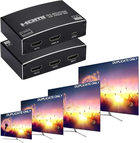 1x3 HDMI Splitter, 1 in 3 Out HDMI Splitter Audio Video Distributor Box Support 3D & 4K x 2K Compatible for HDTV, STB, DVD, PS3, Projector Etc in Kuwait