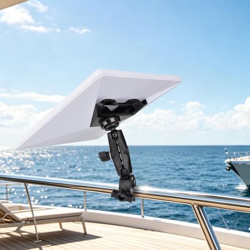 Starlink Mini Clamp Mount with Adapter Mount | Adjustable 360° Ball Head Bracket for Starlink Mini, Heavy Duty Clamp Mount for RV Ladder, Roof Rack, Pole, Boat Rail in Kuwait