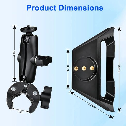 Starlink Mini Clamp Mount with Adapter Mount | Adjustable 360° Ball Head Bracket for Starlink Mini, Heavy Duty Clamp Mount for RV Ladder, Roof Rack, Pole, Boat Rail in Kuwait