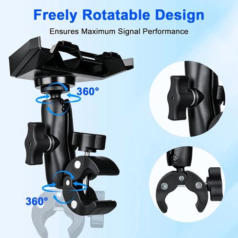 Starlink Mini Clamp Mount with Adapter Mount | Adjustable 360° Ball Head Bracket for Starlink Mini, Heavy Duty Clamp Mount for RV Ladder, Roof Rack, Pole, Boat Rail in Kuwait