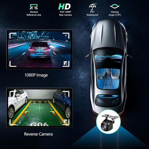 Wireless CarPlay Screen for Car, 9 Inch Portable Touchscreen for Apple CarPlay & Android Auto, Plug & Play, OTA Updates, Backup Camera & Screen Mirroring, Voice Control, GPS, Bluetooth 5.0, FM/AUX in Kuwait