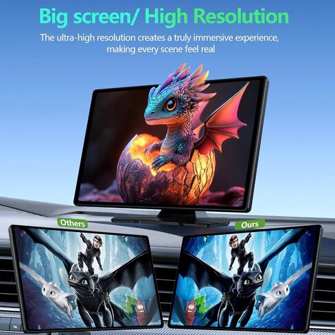Wireless CarPlay Screen for Car, 9 Inch Portable Touchscreen for Apple CarPlay & Android Auto, Plug & Play, OTA Updates, Backup Camera & Screen Mirroring, Voice Control, GPS, Bluetooth 5.0, FM/AUX in Kuwait
