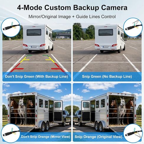 BigJade 1080P Backup Camera for Truck - AHD/CVBS Dual Format - IP69 Waterproof Night Vision - 4-Pin Design for RV, Trailer and Van - PAL/NTSC & Mirror/Normal Image with Parking Guide Lines in Kuwait