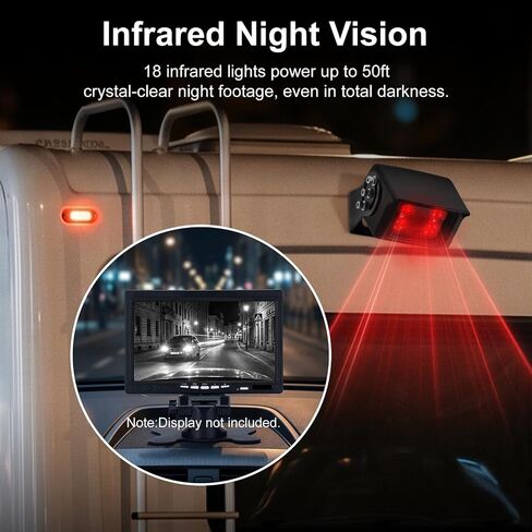 BigJade 1080P Backup Camera for Truck - AHD/CVBS Dual Format - IP69 Waterproof Night Vision - 4-Pin Design for RV, Trailer and Van - PAL/NTSC & Mirror/Normal Image with Parking Guide Lines in Kuwait