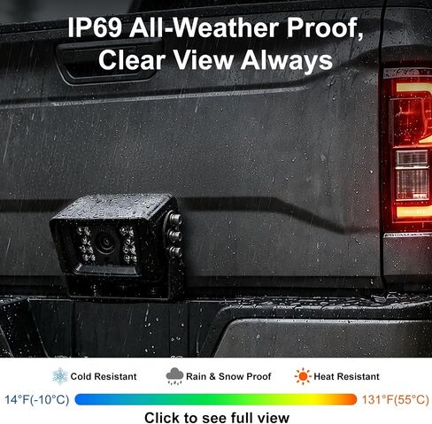 BigJade 1080P Backup Camera for Truck - AHD/CVBS Dual Format - IP69 Waterproof Night Vision - 4-Pin Design for RV, Trailer and Van - PAL/NTSC & Mirror/Normal Image with Parking Guide Lines in Kuwait