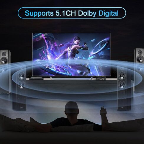 HDMI Splitter 1x1 Audio Extractor 4K 60Hz Atmos CEC EDID/Down-Scale/HDCP Switch Fit Various Video- SPDIF 5.1CH Optical Toslink,Stereo Audio Breakout, HDMI Repeater Digital De-embedder Decoder EX11PRO in Kuwait