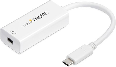 StarTech USB-C to Mini DisplayPort Adapter, 4K 60Hz, HBR2, White | USB 3.1 Type-C to mDP converter, Works with Apple Cinema Display, Thunderbolt hosts, Driverless setup, 3840x2160, 2ch audio in Kuwait