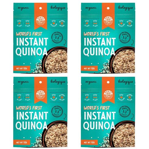 Nomad Nutrition – Instant QUINOA | Fully cooked | High Fibre, Iron & Potassium | Organic, No Added Anything | High Energy, All Natural Ingredients | Plant-Based & Non-GMO | Gluten, Dairy, Soy & Palm Oil Free | Ready in 1-3 Minutes | 112g (Pack of 4) in Kuwait