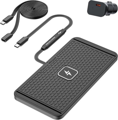 POLMXS 25W Wireless Charger Car Fast Wireless Charging Pad DIY Wireless Phone Charger Mat Compatible with iPhone 17/16(25W)/15/14/13/12(7.5W) (P21) in Saudi Arabia
